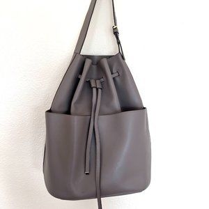 Cuyana Gray/Clay Saffiano Leather Bucket Bag - Shoulder Purse
